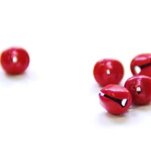 1 petit grelot en métal - rouge mat