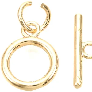 1 fermoir Toogle - doré à l'or fin 18k - 12 mm
